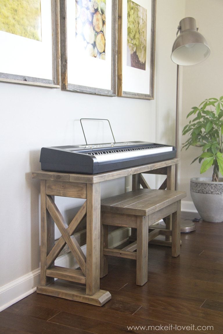 Keyboard Stand with Bench | Ana White